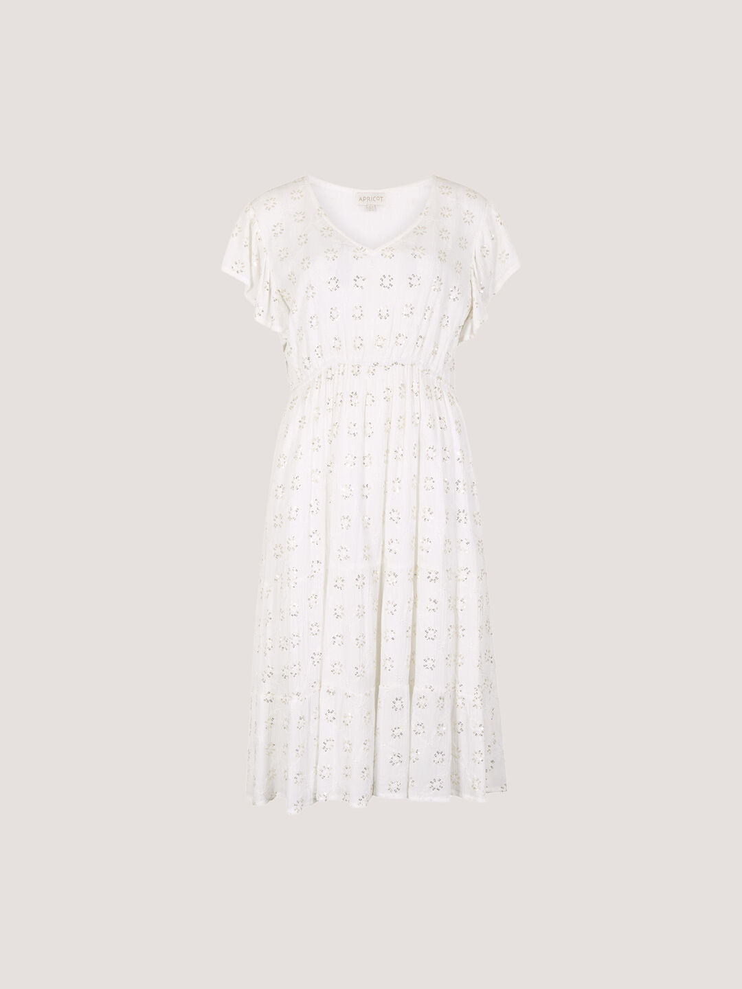 embroidered lyocell-blend dress Embroidered Lyocell Midi Dress