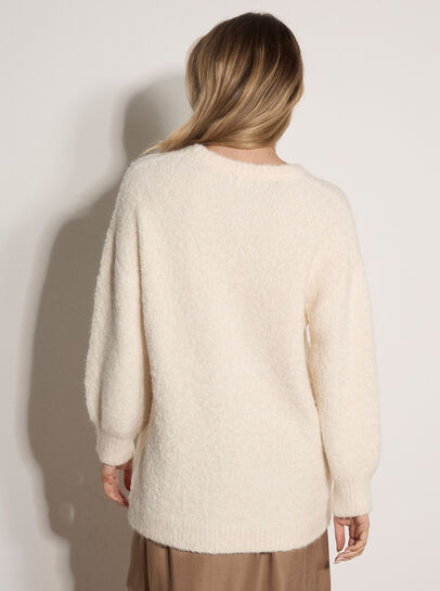 Soft Boucl&eacute; Oversized Long Jumper