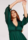 Crinkle Ruffle Midi Dress, Green, large