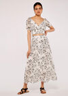  Retro Floral Skirt, Cream, large
