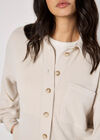 Oversized Waffle Knit Shirt, Stone, large