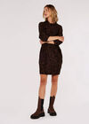 Zebra Cocoon Dress, Brown, large