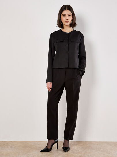 Pleat Tailored Tapered Trousers