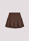 Check Pleated Mini Skirt, Burgundy, large