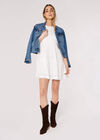 Boho Tiered Mini Dress, White, large
