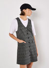 Check Print Fitted Mini Dress, Grey, large
