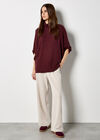 Soft Touch Roll Neck Top, Burgundy, large