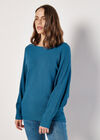 Textured Knit Lightweight Jumper, Teal, large