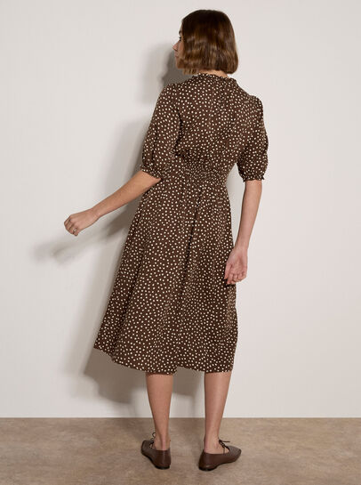 Polka Dot Ruffle Midi Dress