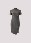 Sparkle Ruched Wrap Mini Dress, Silver, large