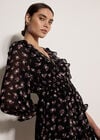 Vintage Ditsy Floral Mini Dress, Mauve, large