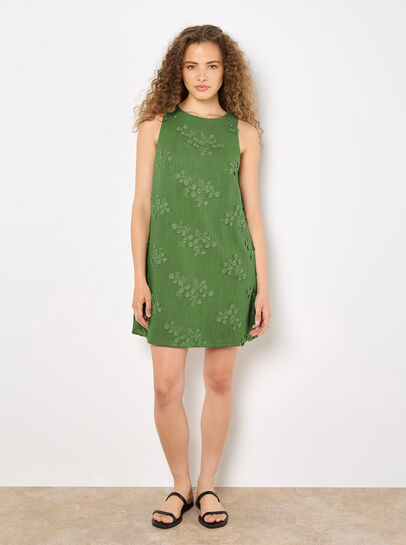 Floral Embroidered Shift Mini Dress