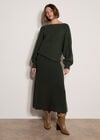 Ribbed Knit Batwing Jumper, Green, large
