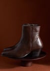 Short Heeled Pointed Boots, Brown, large