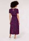Floral Split Midi Dress, Navy, large