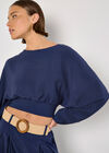 Split Back Crop Top, Navy, large