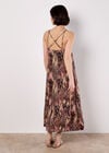 Ikat A-Line Slip Midi Dress, Rust, large