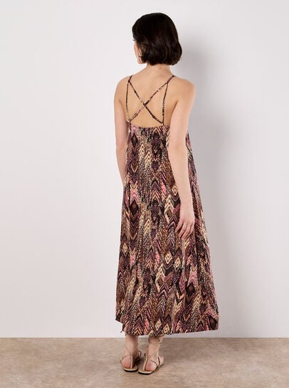 Ikat A-Line Slip Midi Dress