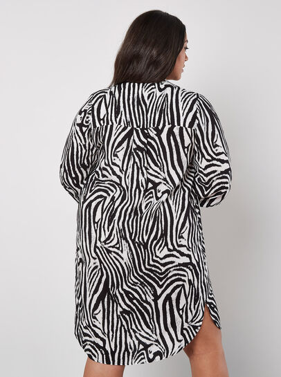 Zebra Long Sleeve Kaftan