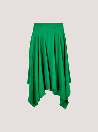 Hanky Hem Belted Midi Skirt