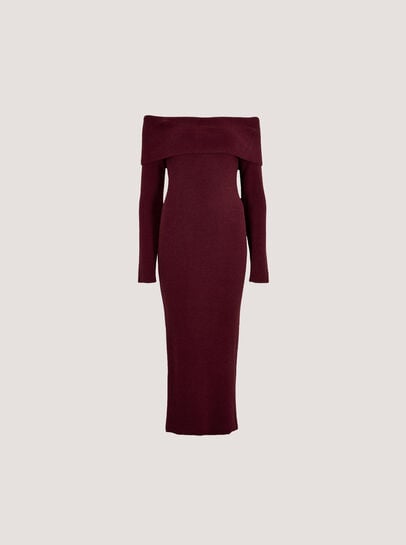 Fluffy Bardot Midaxi Dress