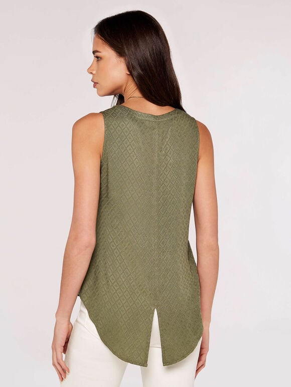 Diamond Jacquard Top, Khaki, large