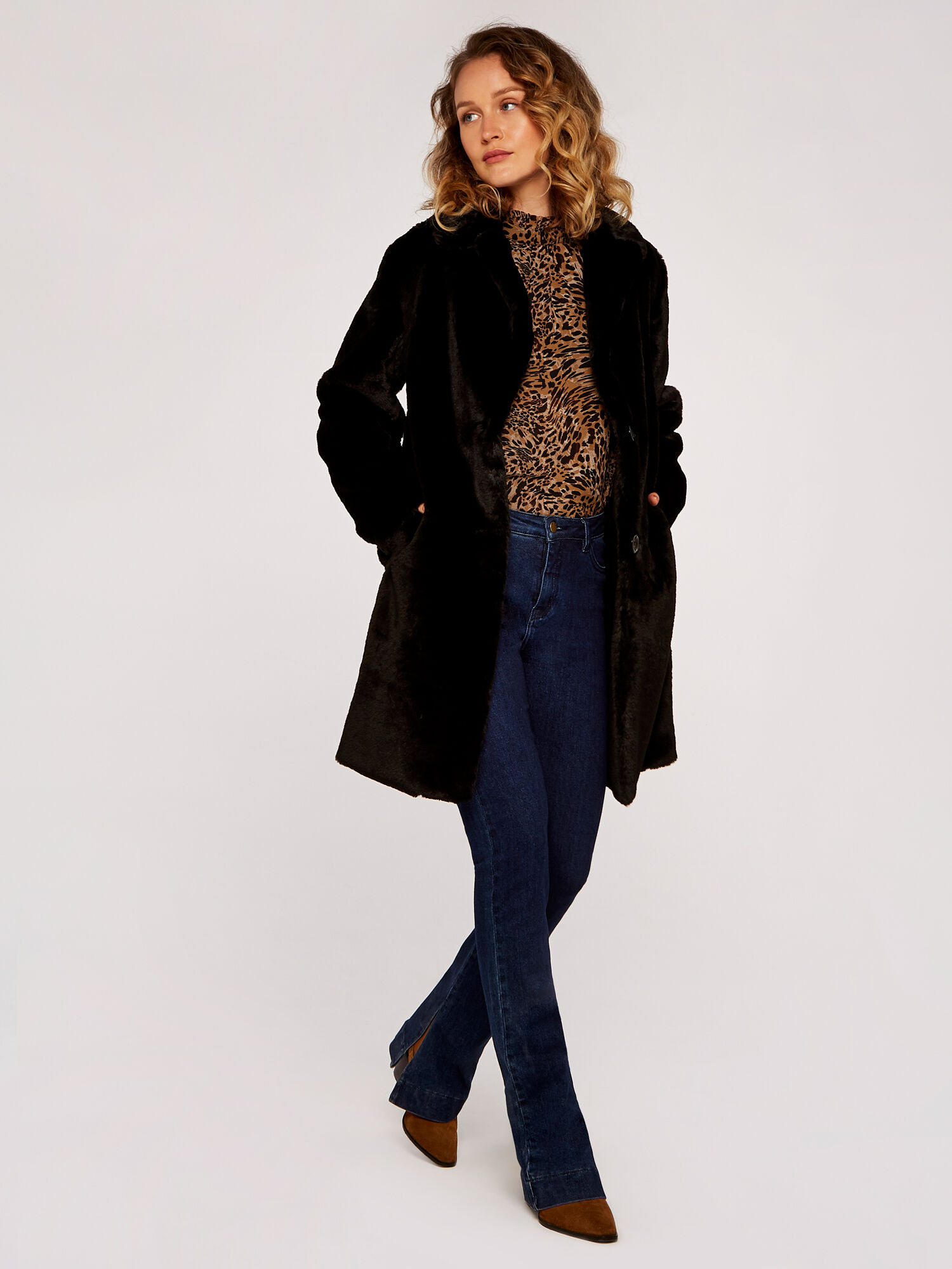 Apricot fur coat sale