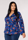 Curve Wrap Top, Blue, large