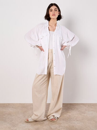 Oversized Longline Shimmer Shirt