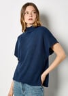 Batwick High Neck T-Shirt, Navy, large