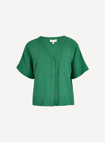 Textured V-Neck Blouse