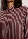 Oversized Stripe Shirt, Burgundy, large