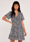 Ditsy Angel Sleeve Ruffle Dress, Mint, large
