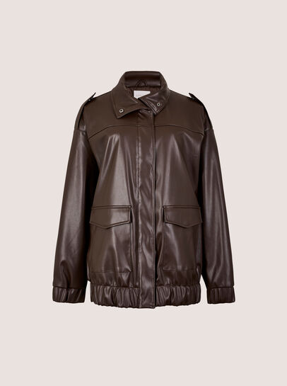 Oversized Faux Leather Jacket