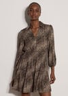 Blurred Spot Shirt Mini Dress, Mocha, large