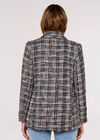 Tweed Oversized Tailored Blazer, Burgundy, large