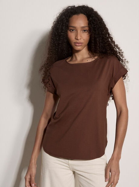 Cotton Blend Simple T-Shirt