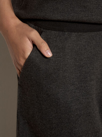 Herringbone Wide-Leg Trousers