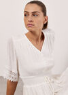 Dobby Ruffle Tiered Midi Dress, Cream, large