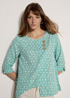 Irregular Spot Asymmetric Wrap Top, Aqua - Turquoise, large