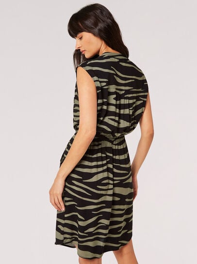Mini-robe zippée à imprimé zèbre