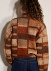 Soft Boucle Check Jacket, Brown, large