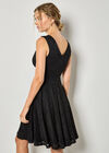 Floral Lace Fit And Flare Mini Dress, Black, large