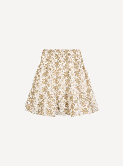 Floral Embroidered Mini Skirt