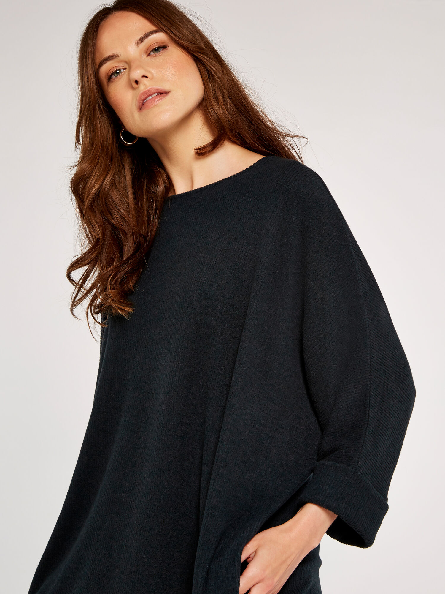 Ribbed Cocoon Dress | Apricot UK