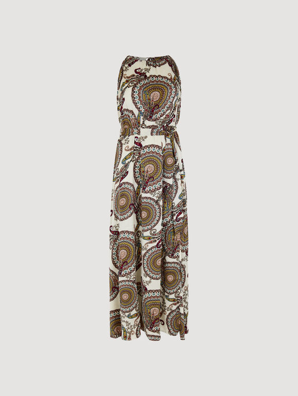 Paisley Halter Neck Maxi Dress, Stone, large
