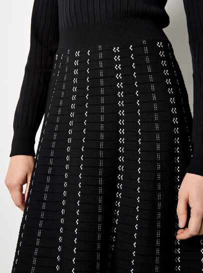 Mini Chevron Stripe Knitted Midi Dress