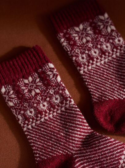 Snowflake Fair Isle Socks