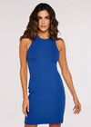 Ribbed Mini Dress, Blue, large