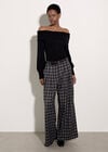 Ribbed Bardot Jumper, Black, large